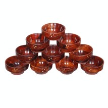 Tazón de sopa de madera Juego de 10 piezas Tazón de frutas decorativo Ta... - $32.29