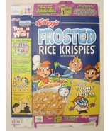 Kelloggs Cereal Box 2003 FROSTED Rice Krispies 12.5 oz TOONS&#39; TOP TRICKS... - £17.36 GBP