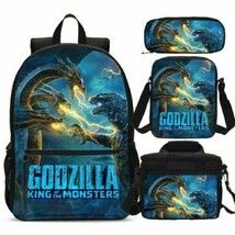Godzilla Student School Bag Kid Pencil Case Lunch Bag Inclined Shoulder ... - £10.27 GBP+