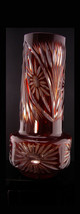 Stunning Vintage Bohemian glass Cut to clear 11&quot; Vase - red Flower design - VERY - £177.22 GBP