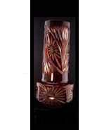 Stunning Vintage Bohemian glass Cut to clear 11&quot; Vase - red Flower desig... - £179.32 GBP