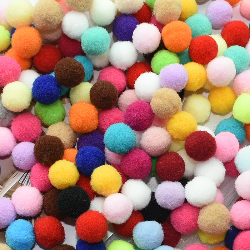 Sporting 100pcs Mixed Pompoms Ball 15mm 20mm 25mm Colorful Fluffy Soft Pompones  - £23.90 GBP