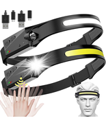 Led Headlamp Rechargeable, 2PCS 230° Wide Beam Head Lamp to Wear, Motion... - $34.35