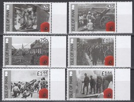 ZAYIX Great Britain - Isle of Man 1698-1703 MNH WWI Photographs Soldiers Poppies - £6.88 GBP
