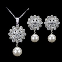 CWWZircons Brand Trendy Women Pearl Jewelry High Quality Zirconia Crystal Ladies - £17.90 GBP