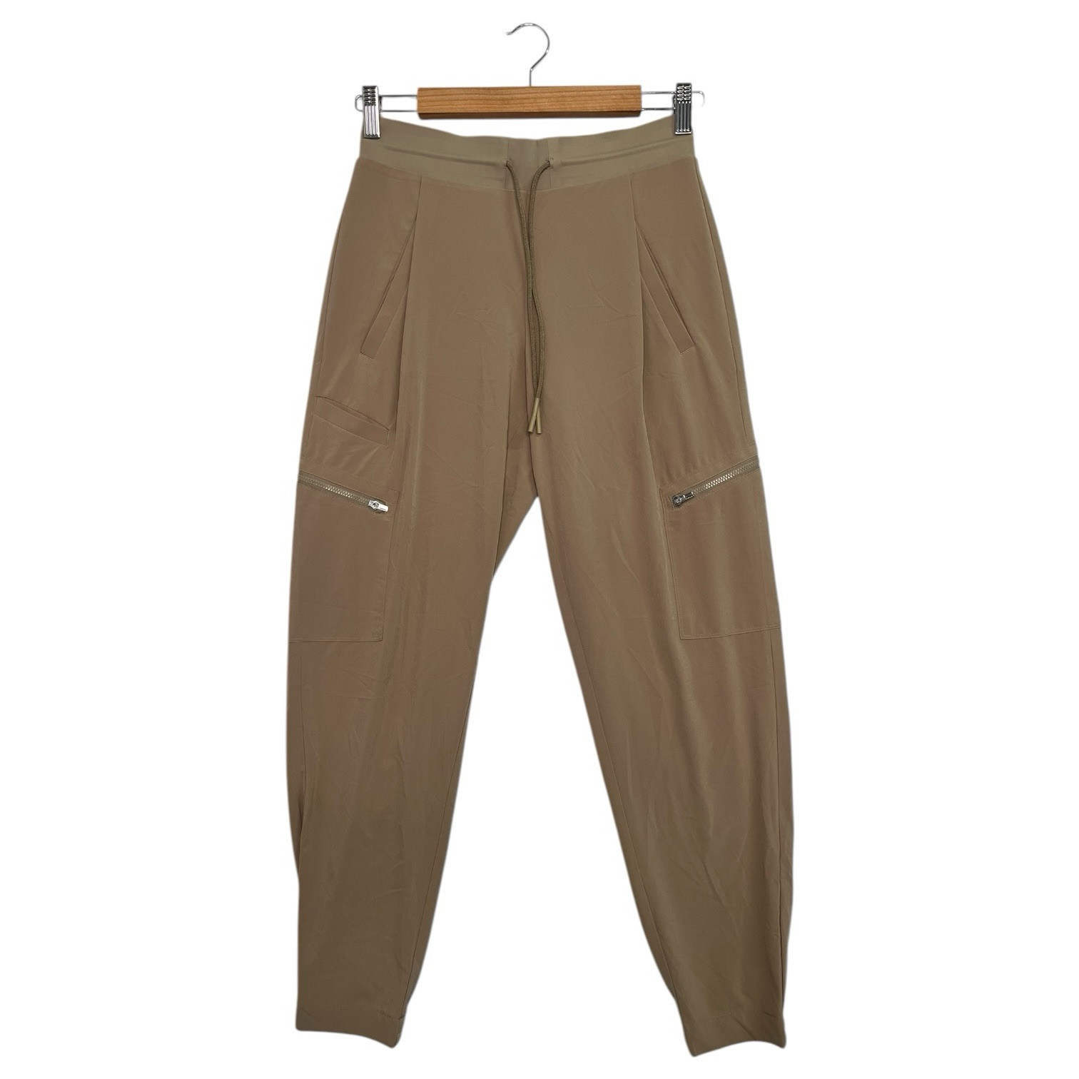 Athleta Joggers Womens 0 Tan Cargo Go Far Travel Pant Pull On Lightweigh... - $29.69