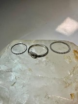 3 Slender ring stacker band size  9 to size 10  sterling  silver women  ... - $29.69