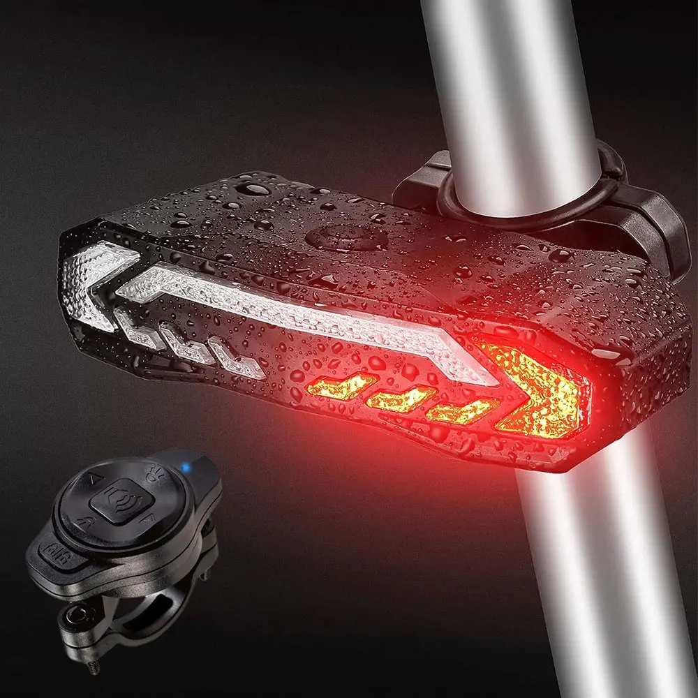 2000mah Smart Bicycle Tail Light IP65 USB Turn Signals Brake Bike Taillight - £28.82 GBP