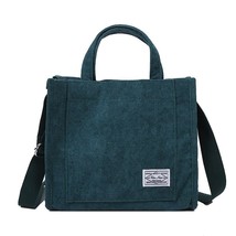 Luxury Designer Handbag Corduroy Woman Bag Green 26X23X10 - £7.18 GBP