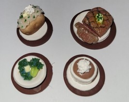 Steak Dinner Magnets Baked Potato Mousse Broccoli Kitchen Refrigerator - £7.59 GBP