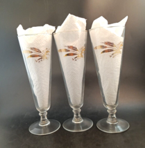 Set Of 3 Mid-Century Modern Homer Laughlin “Golden Wheat” Pilsner Beer Glasses - £9.49 GBP