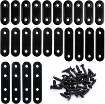 86Pcs Black Straight Flat Bracket,Stainless Steel Black Flat Brackets fo... - $17.09 CAD