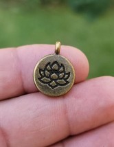 Lotus pendant hindu power silver gold plated evil eye protection shield ... - $7.96