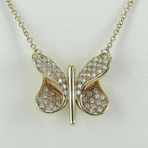 0.70Ct Round Cut Simulated Diamond Butterfly Pendant 925 Silver Gold Plated - £89.17 GBP