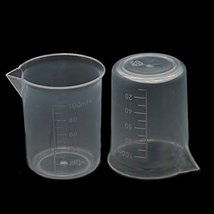 Fujiyuan 5 pcs 100ml Measuring Beaker Cups Lab Supplies Test Graduated Plastic C - £4.33 GBP