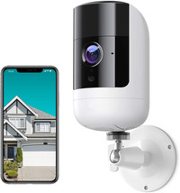 Security Camera Outdoor, 1080P Wireless Rechargeable Battery Powered Camera - £43.97 GBP