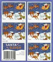 Christmas Santa&#39;s Sleigh Booklet Pane of 20  -  Stamps Scott 4715b - $25.16