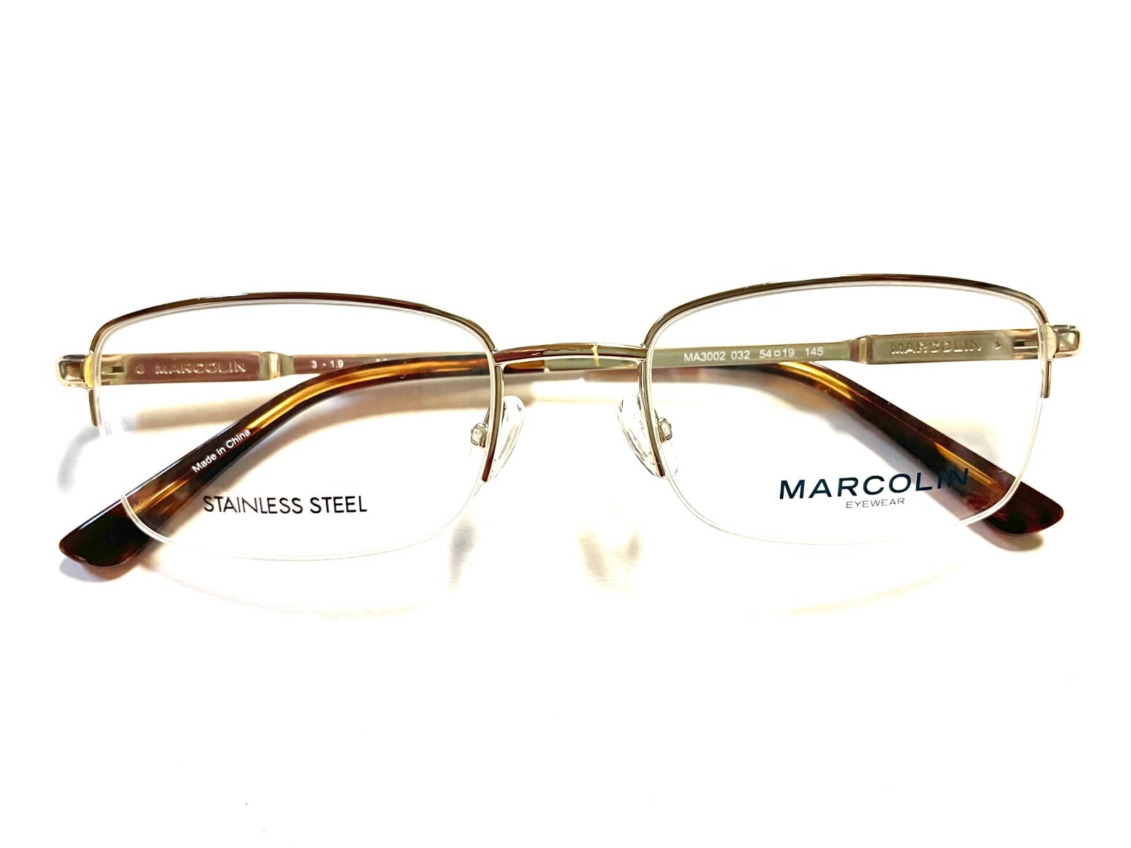 Marcloin Eyeglasses MA3002 032 54-19-145 Gold Half Rim - $48.51
