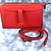 Kate Spade Coral/Peach Crossbody Wallet Purse Handbag Pebbled Leather NWOT - $84.14
