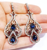 Chandelier Drop Earrings, Arabic Belly Dance Earrings, Ethnic Bridal Jewelry 2.5 - £26.98 GBP
