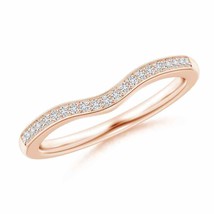 ANGARA Natural Diamond Curved Wedding Band in 14K Gold (Grade-HSI2, 0.11 Ctw) - £452.43 GBP