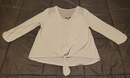 Absolutely Famous Beige 3/4 Sleeve Top Size XL - £4.36 GBP