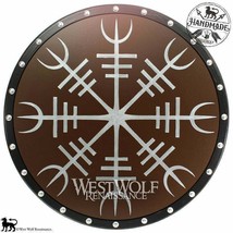 Viking &quot;Helm of Awe&quot; Symbol Shield Icelandic Protection Rune Shield Norse wooden - £118.52 GBP