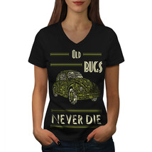 Old Bug Never Die VW Car Shirt  Women V-Neck T-shirt - £9.76 GBP