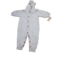 Infant Baby One Piece Knit Suit Button Up Unisex Vintage Size 12 months - £11.79 GBP