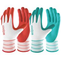 2-Pairs Bright Red &amp; Mint Green Gardening Gloves for Women - Fits All Ha... - $24.70