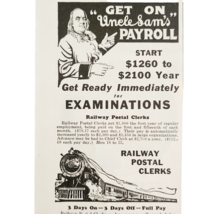 1941 Railway Postal Clerk  Advertisement Railroad Jobs Franklin Institut... - $19.99
