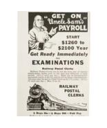 1941 Railway Postal Clerk  Advertisement Railroad Jobs Franklin Institut... - $19.99