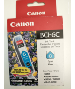 Canon Genuine Cyan BCI-6C Replacement OEM Printer Ink Tank Cartridge NEW