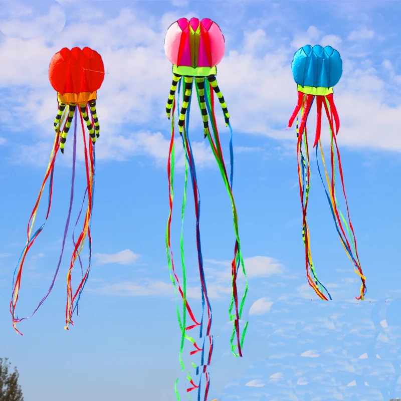 Large Adult Soft Kite Fun Jellyfish Kite Outdoor Sports Child Kite Dual Line - £33.72 GBP