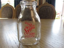 Vintage Szep&#39;s Dairy Bethlehem PA Glass Bottle 1/2 Pint Owens Illinois - £15.55 GBP