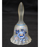 Vintage WESTMORELAND 5.25&quot; Glass Bell Hand Painted CHINA ROSE ON CRYSTAL... - $10.68