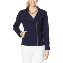 IMAN Global Chic Illusion Denim Moto Jacket - £15.61 GBP