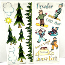 VTG Bo Bunny Press 18 Christmas Stickers Christmas Trees Children Snow F... - $15.57
