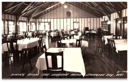 RPPC Postcard Interior Dining Room Lucerne Hotel Sturgeon Bay Wisconsin - £7.75 GBP