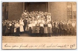 RPPC School Children Class Photo c1905 Many Age Kids Schoolmates Postcard B28 - £7.95 GBP