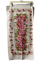 Cannon All Cotton Pink Floral Bath Towel 17.75 by 33 inches MCM Vintage - £14.98 GBP