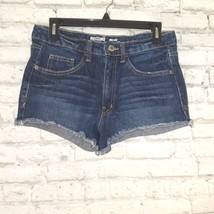 Mossimo Supply Co Shorts Womens Juniors 11 Blue High Rise Denim Jean Cut Off - £15.13 GBP