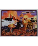 Bombshell Beauties Pin Up Retro Travel Metal Sign - £15.69 GBP
