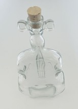 Clear Glass Bottle Vase Cello Violin Fiddle Shaped Decanter with Pegs and Cork - £14.78 GBP