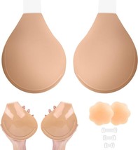 Sticky Push Up Bra Women Strapless Adhesive Plus Size Backless Bra (Size:E) - £14.51 GBP