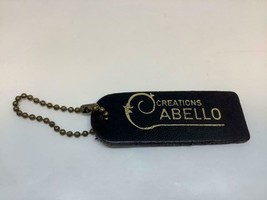 Vintage Promo Keyring Creations Abello Keychain Ancien Porte-Clés Cuir Noir - £7.08 GBP