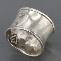 Vintage Silpada Sterling Silver Hammered Rolled Edge Band Ring R0723 Siz... - $39.99