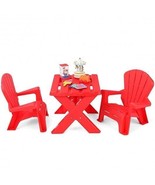 3-Piece Plastic Children Play Table Chair Set-Red - Color: Red - $124.13 CAD