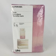 Ikea ALPDRABA Twin Duvet cover &amp; 1 Pillowcase Pink Stripe Bed Set New - $40.58