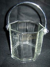 Vtg. Octangular Glass Ice Bucket With Chrome Handle made by Luminarc - £25.32 GBP